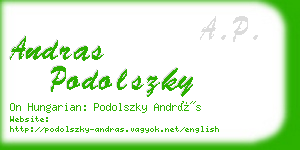 andras podolszky business card